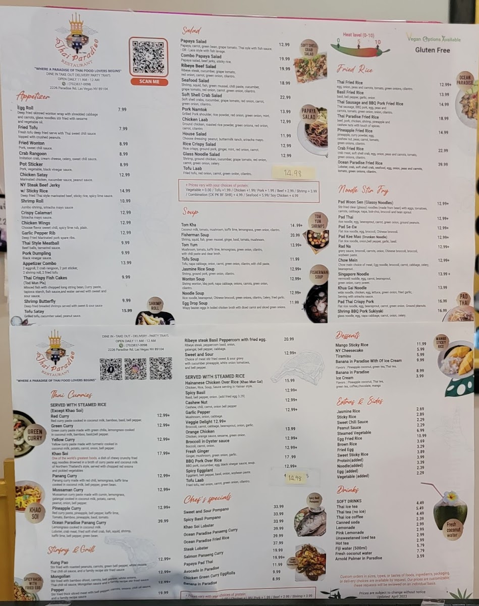 Thai Paradise Restaurant - Las Vegas Menu - Image 2